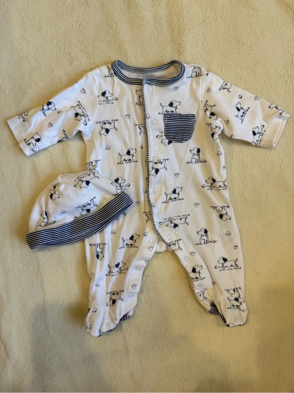 Little Me Newborn One Piece and Hat